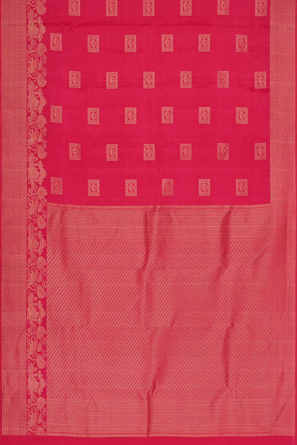 Image of Kanchipattu Reddish Pink Brocade Saree