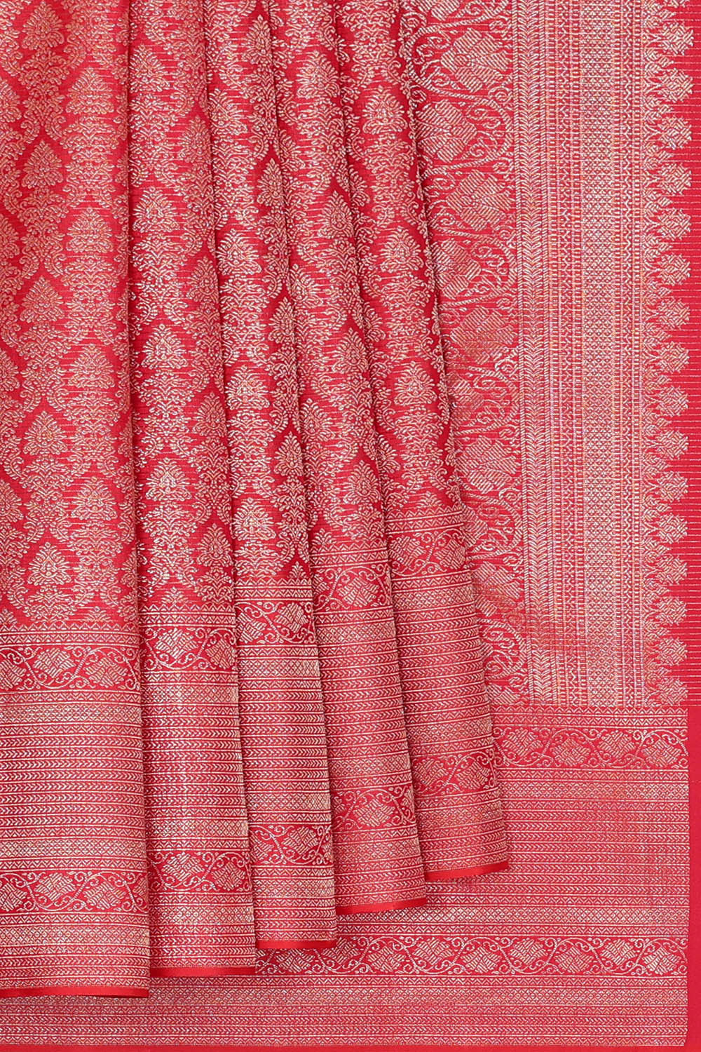 Image of Kanchipattu Red Brocade Saree