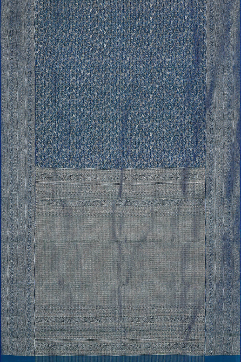 Image of Kanchipattu Peacock Blue Brocade Saree