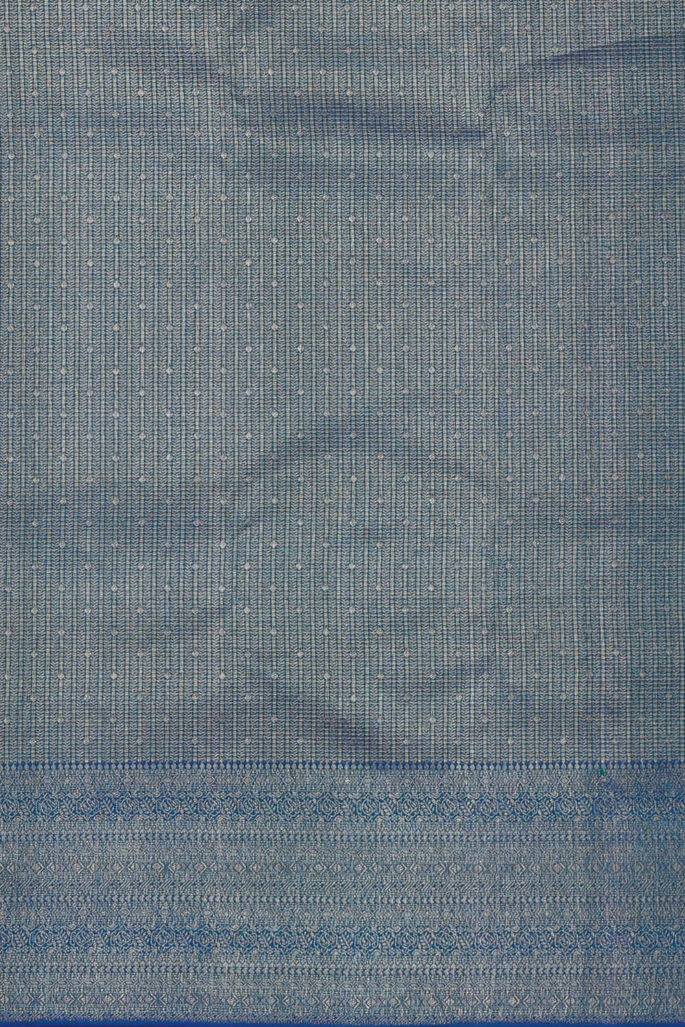 Image of Kanchipattu Peacock Blue Brocade Saree