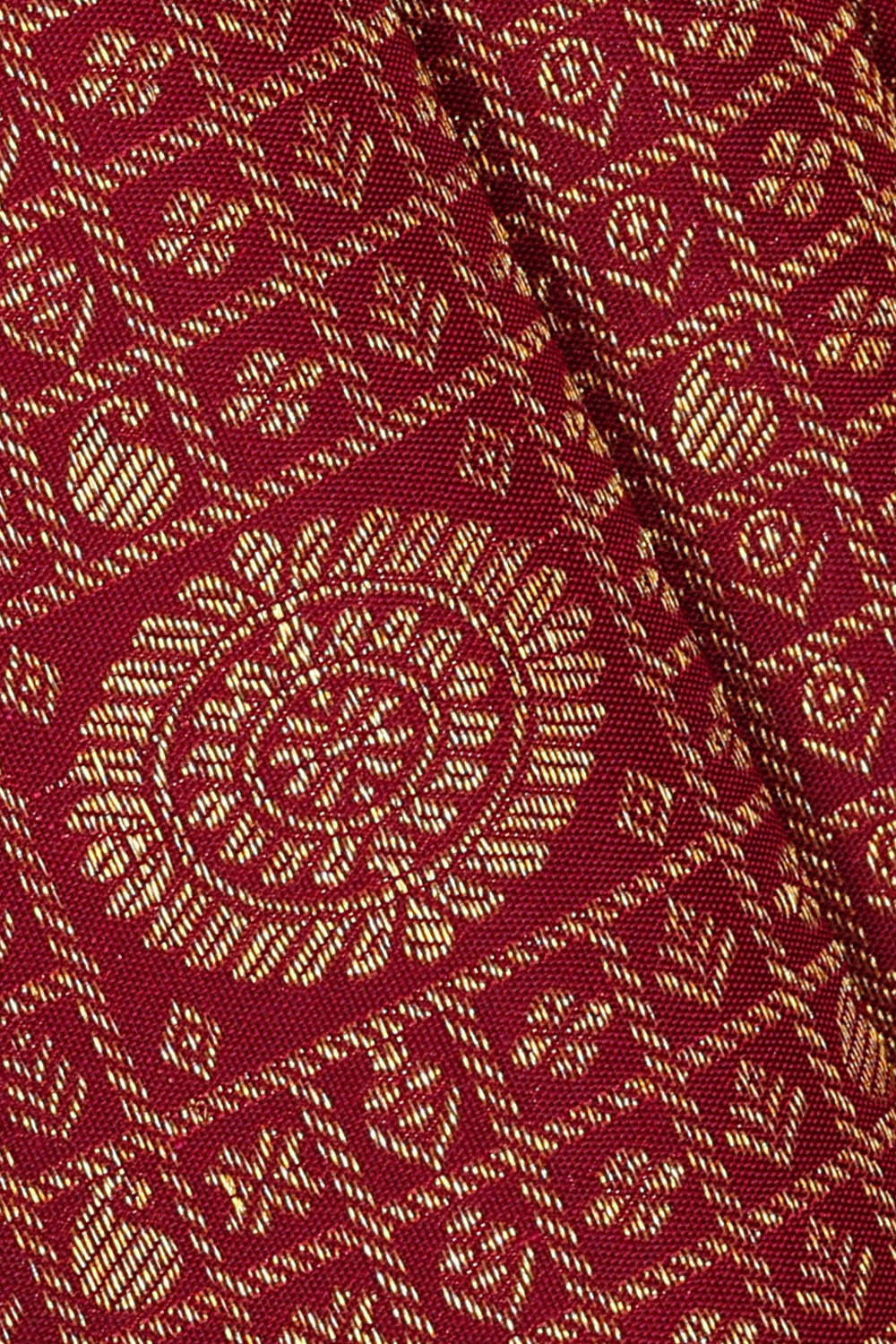Image of Kanchipattu Dark Red Brocade Saree