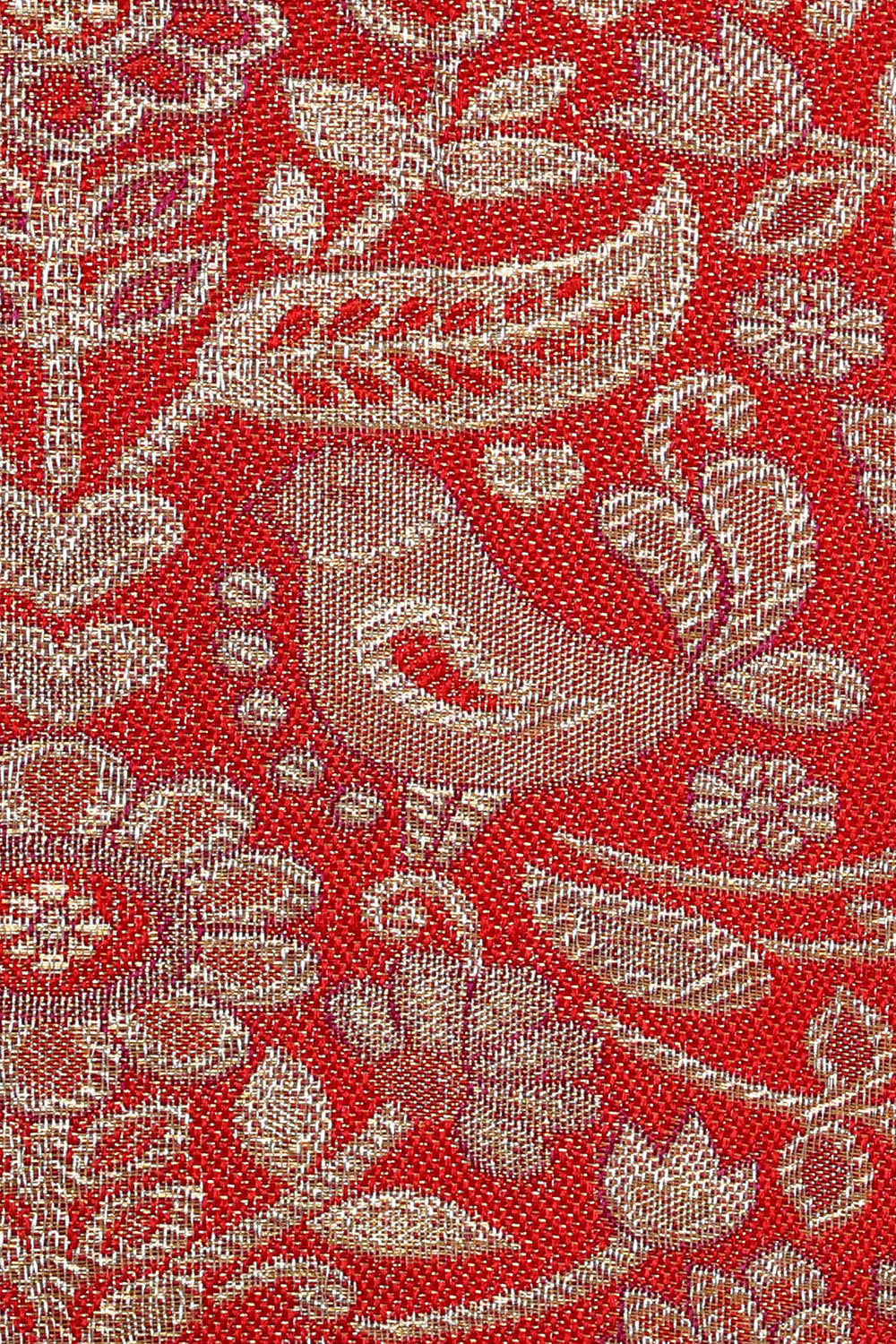 Image of Kanchipattu Red Tissue Brocade Saree