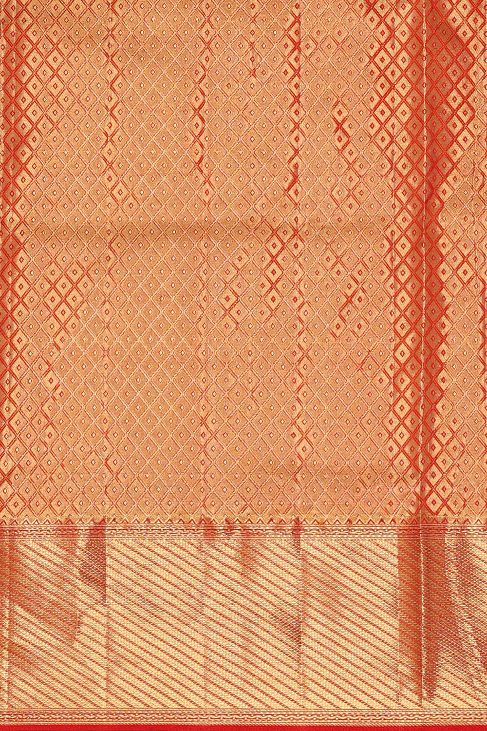 Image of Kanchipattu Red Tissue Brocade Saree