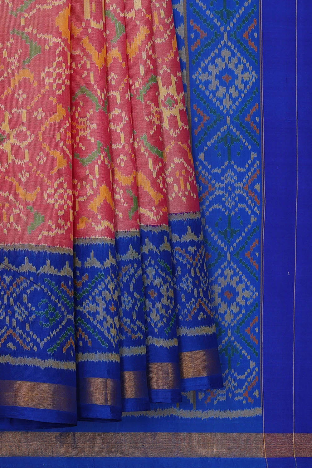 Image of Rajkot Patola Pinkish Red Saree