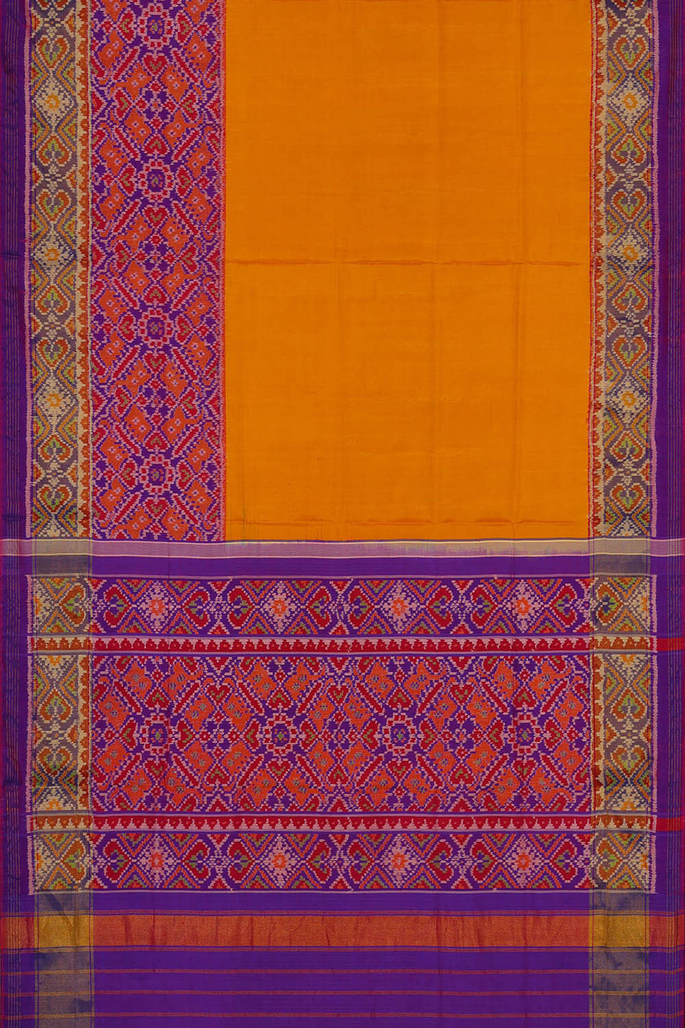 Image of Rajkot Patola Mustard Yellow Saree