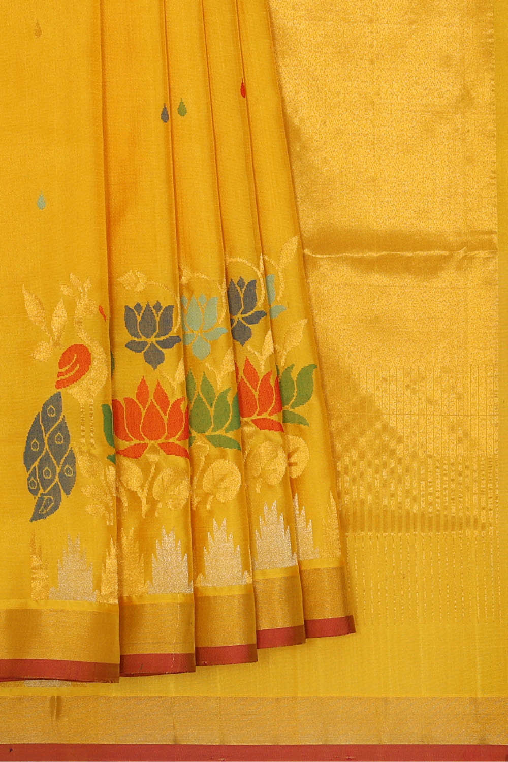 Image of Uppada Silk Yellow Saree