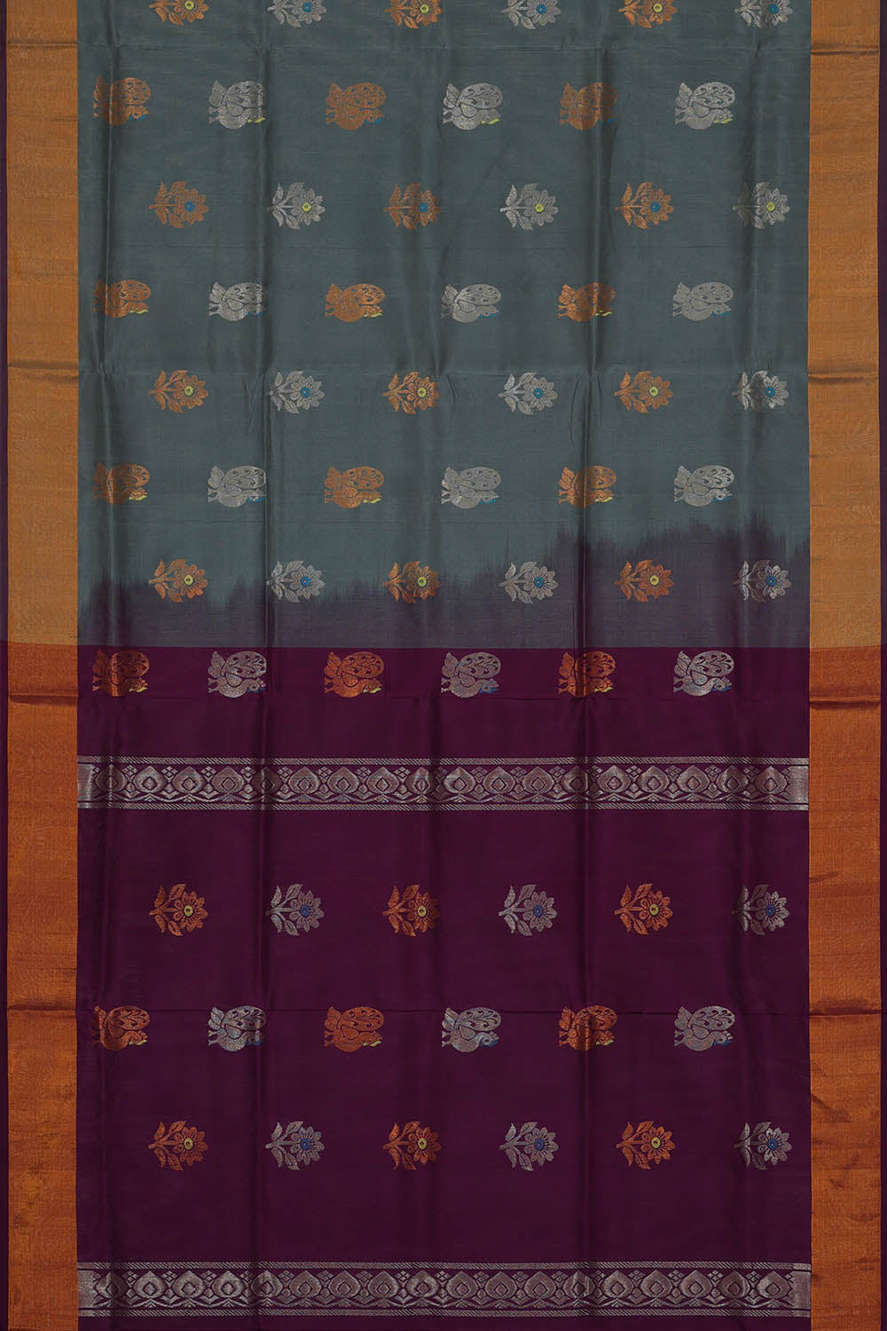 Image of Uppada Silk Grey Saree