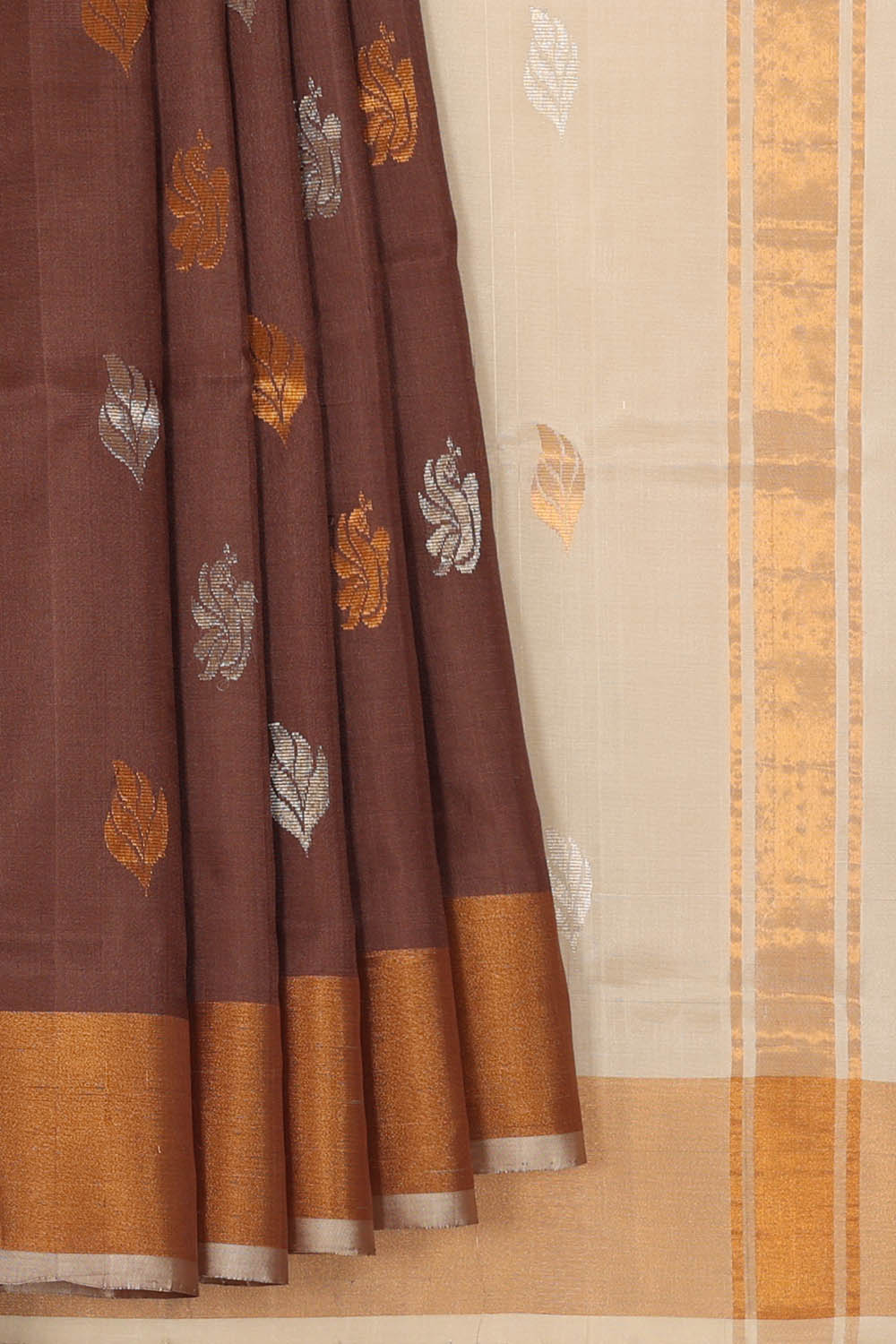 Image of Uppada Silk Brown Saree