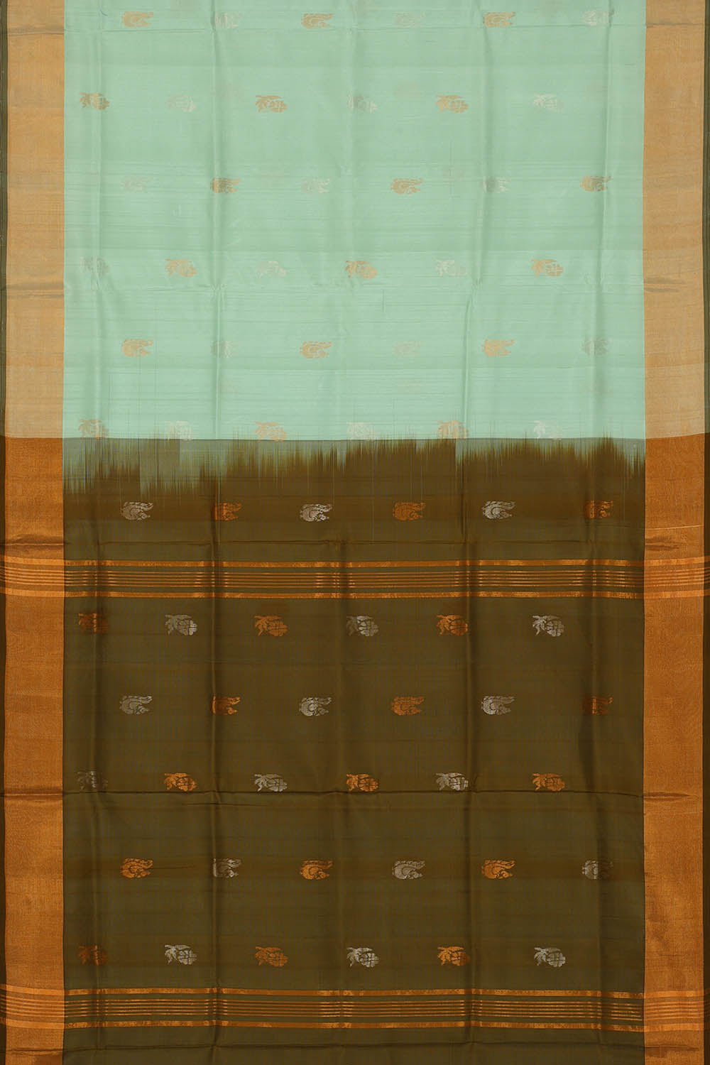 Image of Uppada Silk Sea Blue Saree