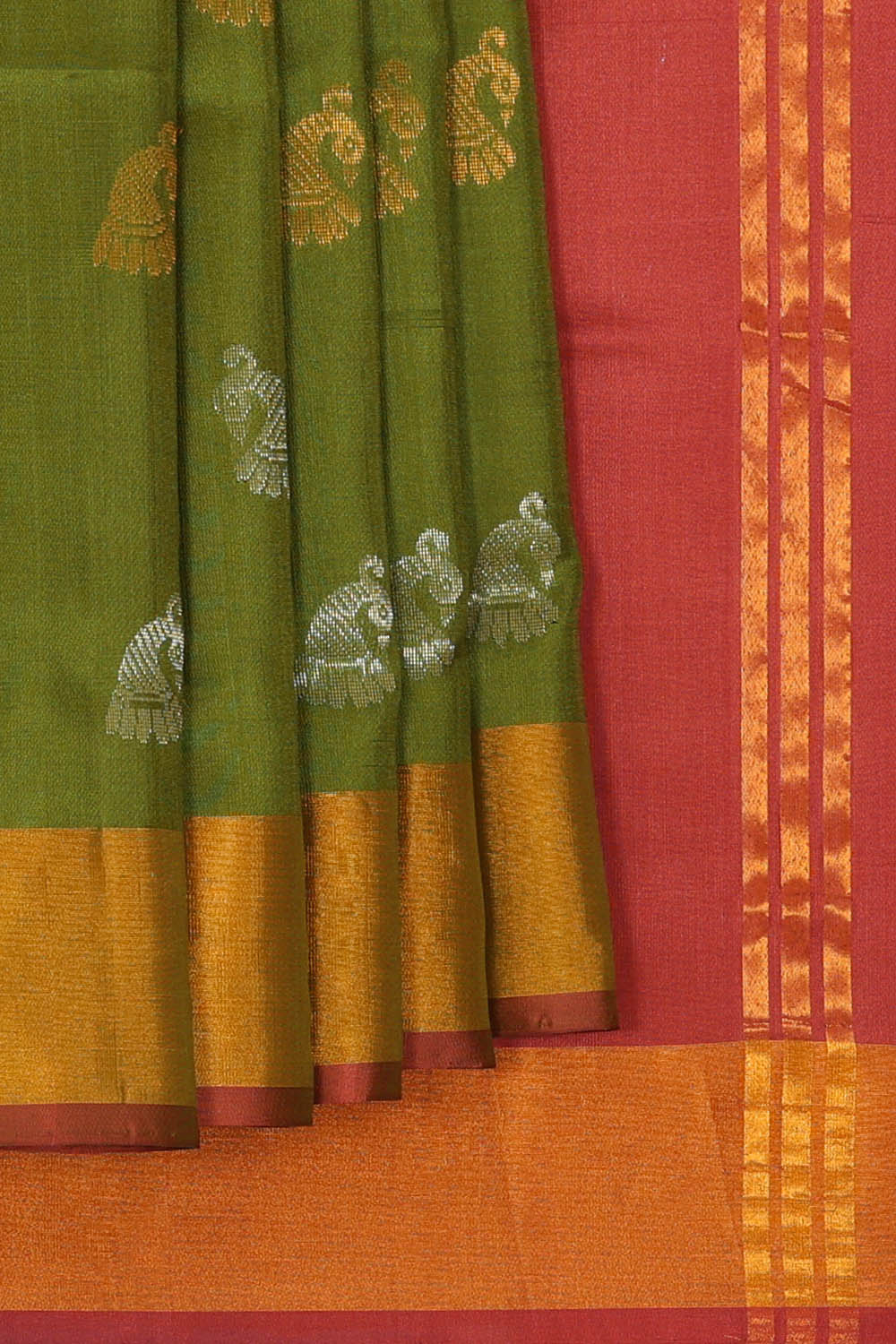 Image of Uppada Silk Pale Green Saree