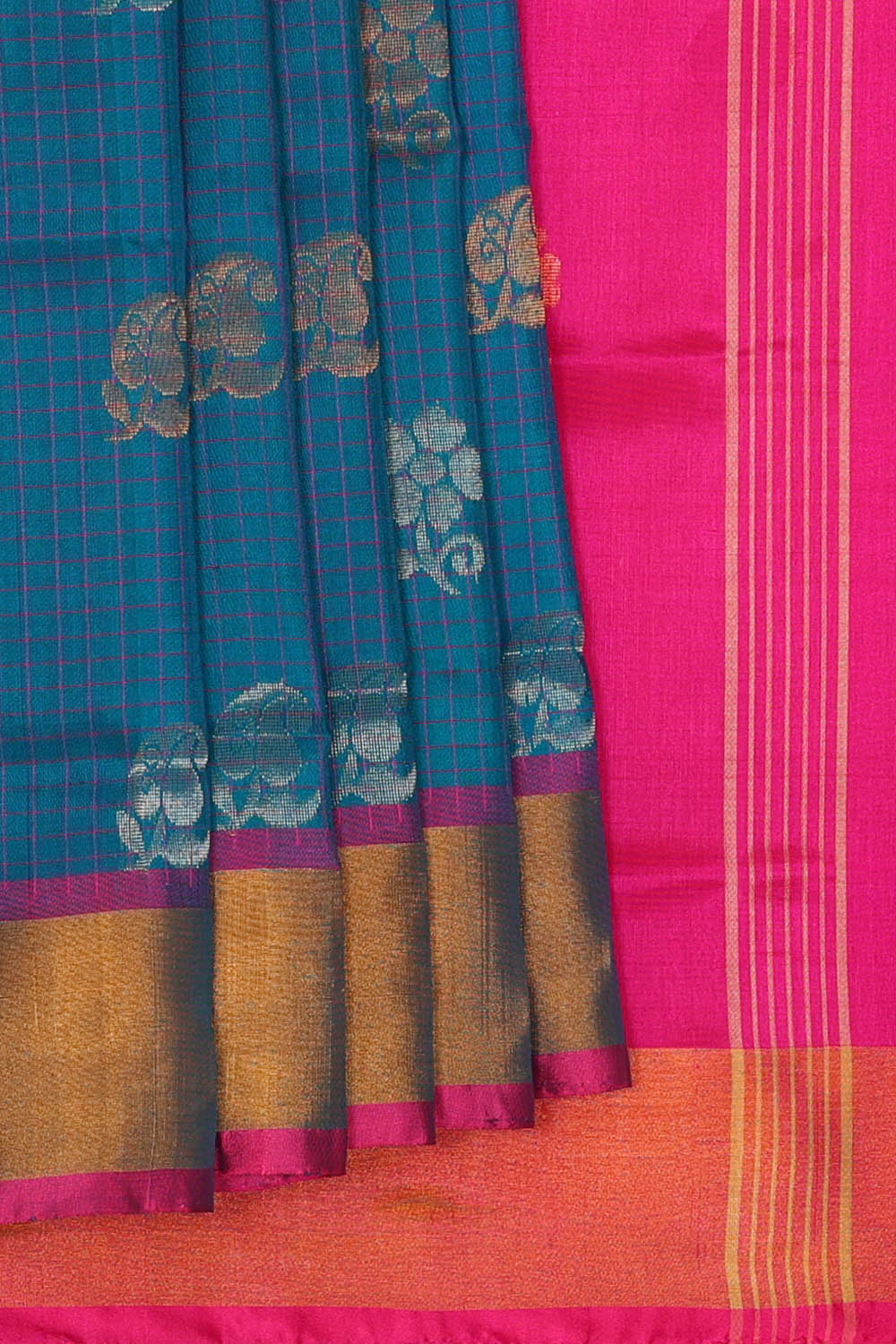 Image of Uppada Silk Blue Saree