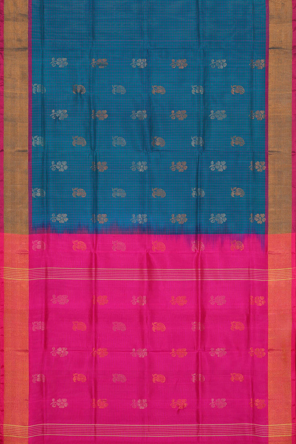 Image of Uppada Silk Blue Saree