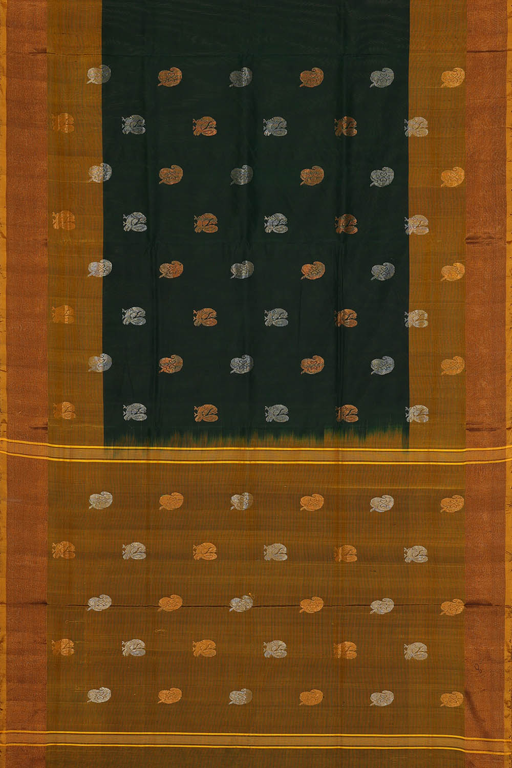 Image of Uppada Silk Dark Green Saree
