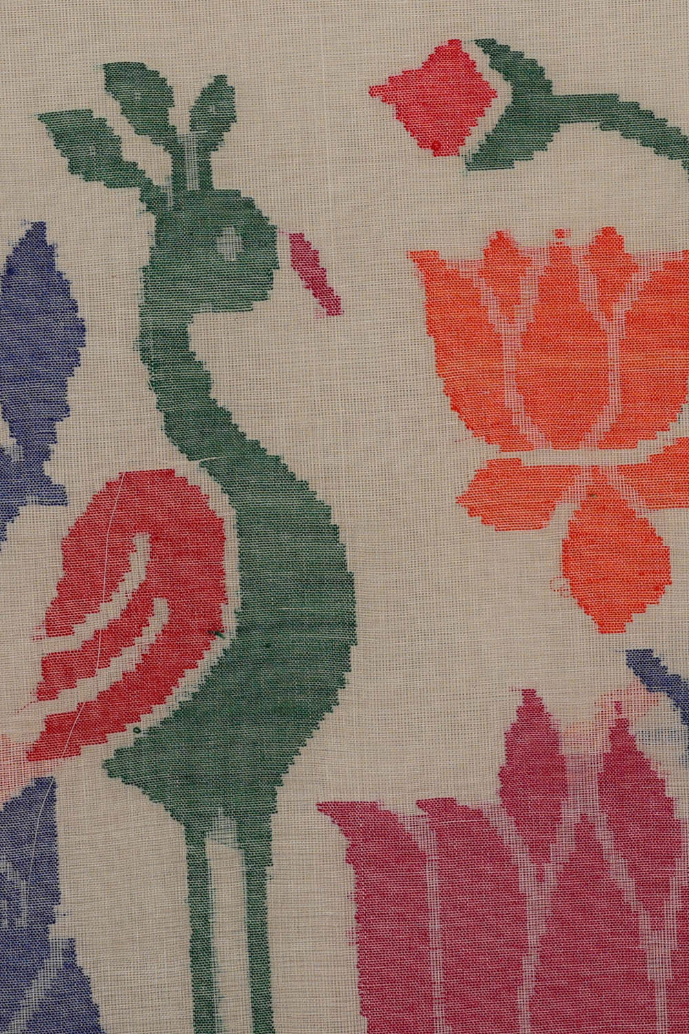 Image of Ponduru Cotton Cream Saree