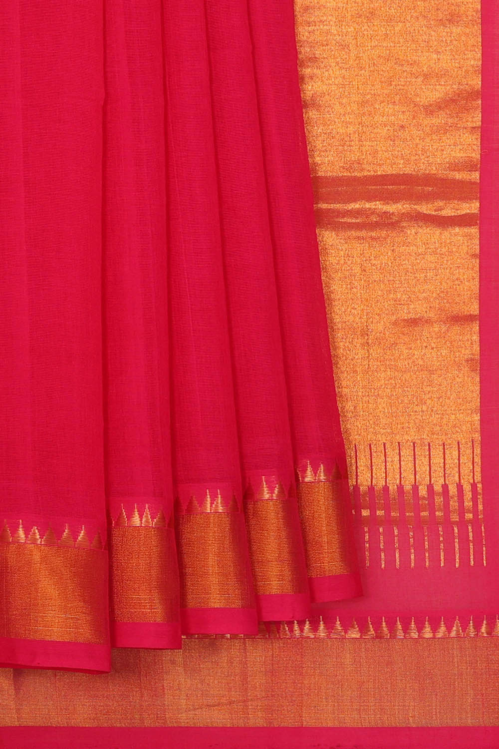 Image of Ponduru Cotton Rani Pink Saree