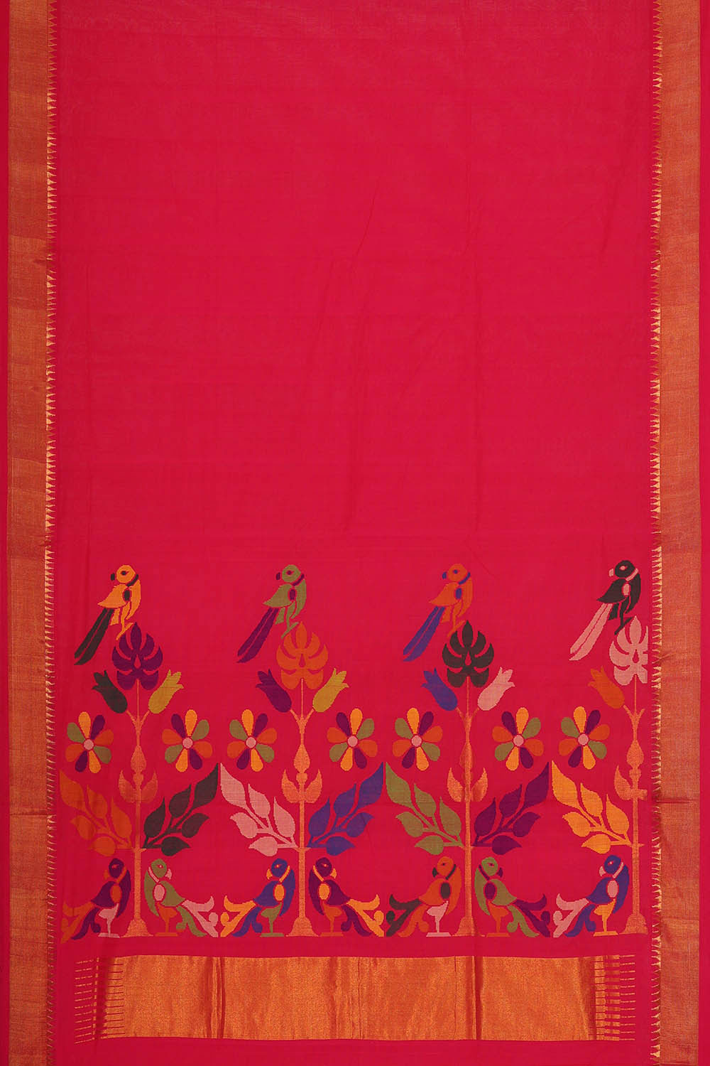 Image of Ponduru Cotton Rani Pink Saree