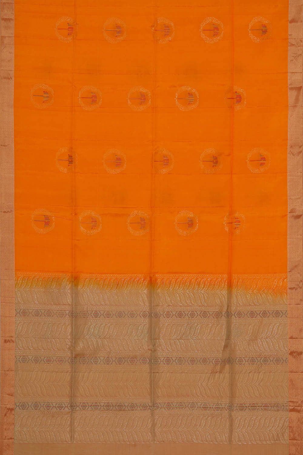 Image of South Silk Orange Saree