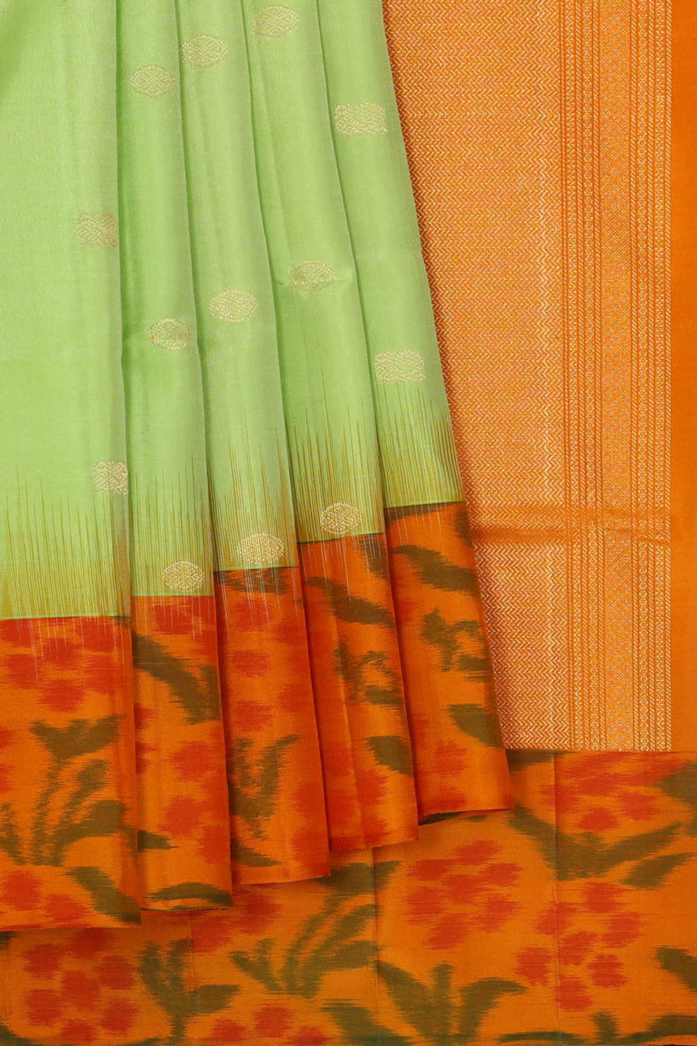 Image of Pista Green Silk Saree