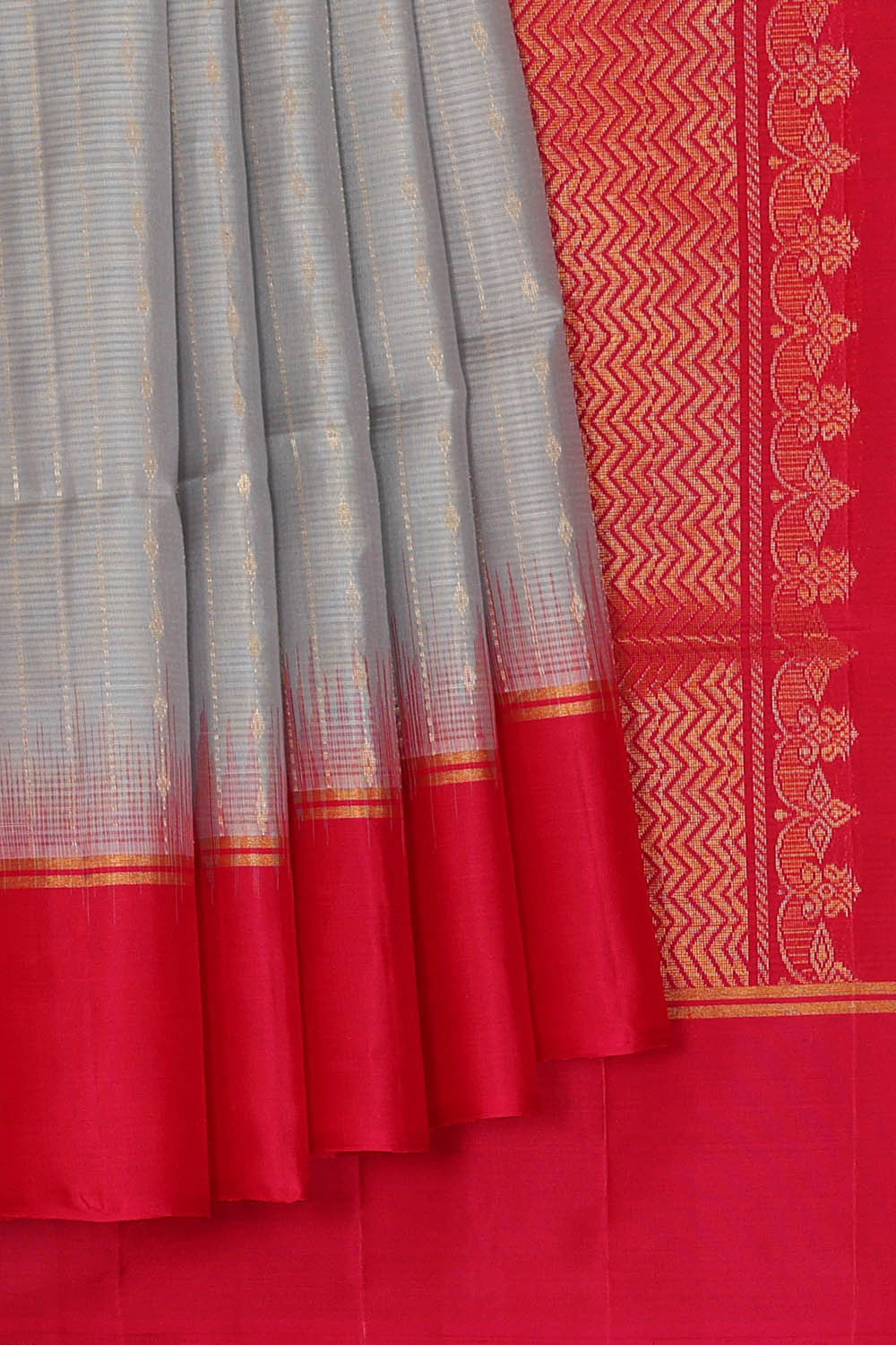 Image of Grey Silk Saree