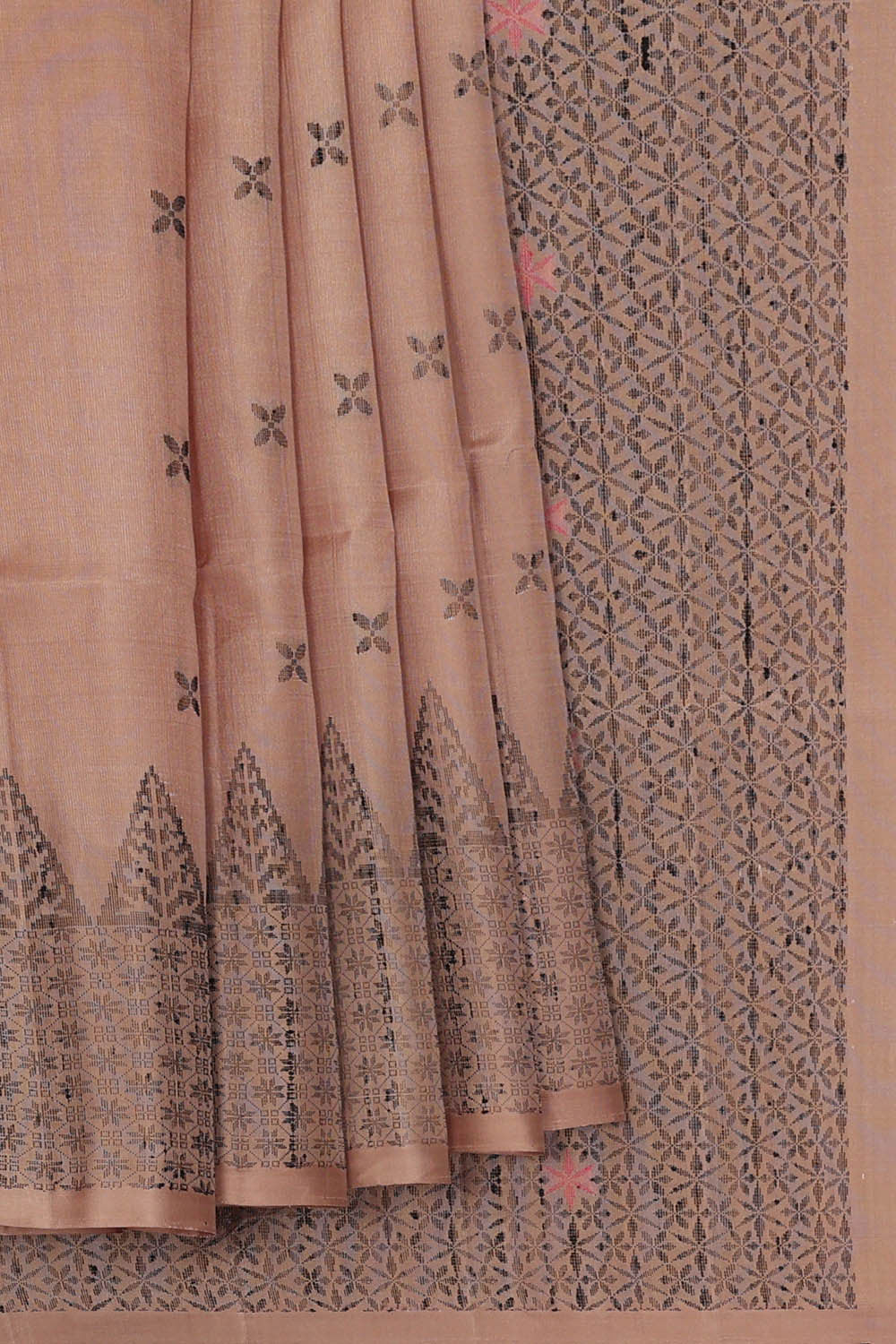 Image of Dull Peach Silk Saree
