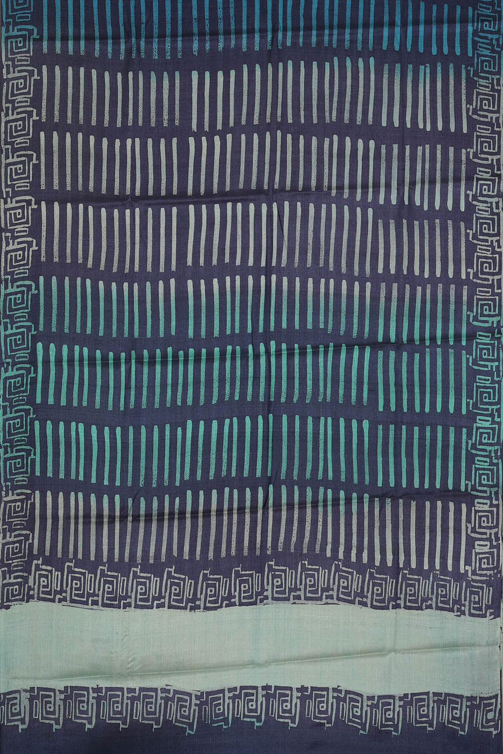 Image of Tussar Silk Navy Blue Saree