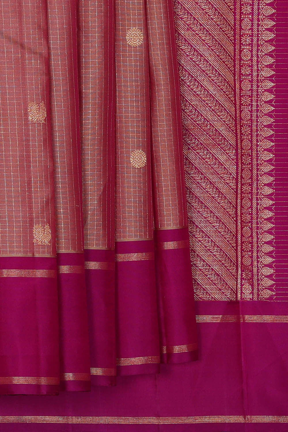 Image of Dark Onion Pink Arani Silk Saree