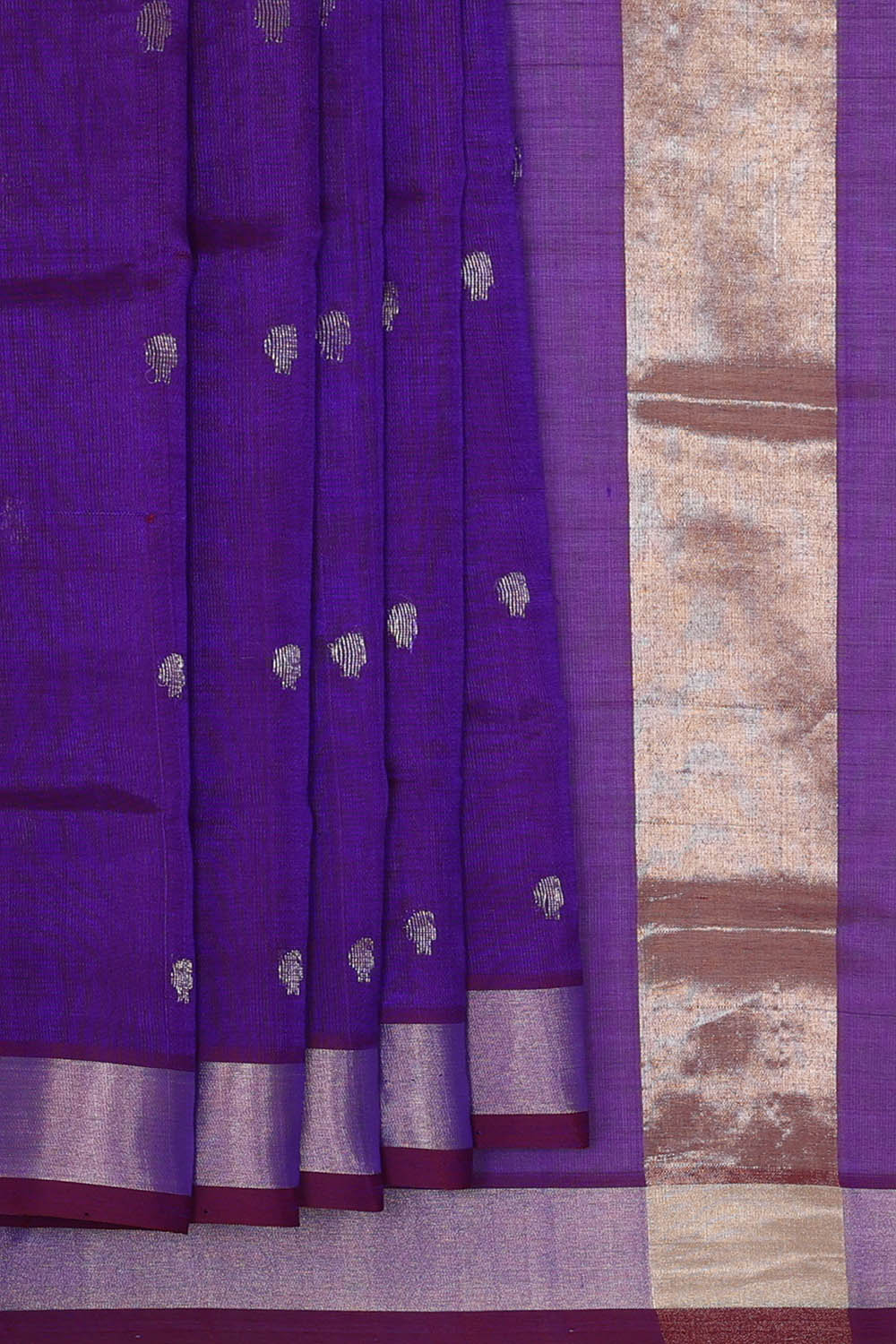 Image of Venkatagiri Cotton Silk Violet Saree