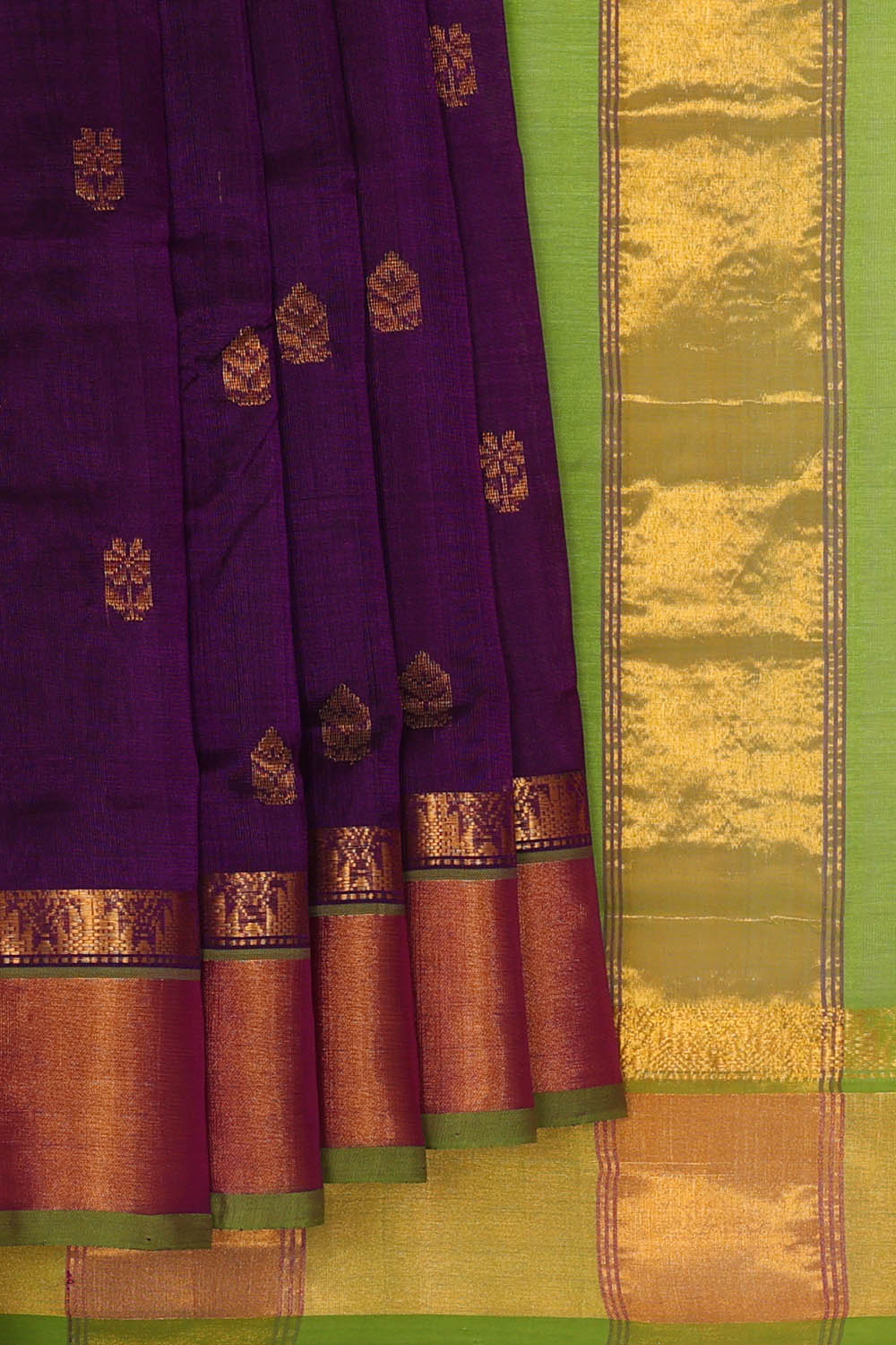Image of Venkatagiri Cotton Silk Violet Saree