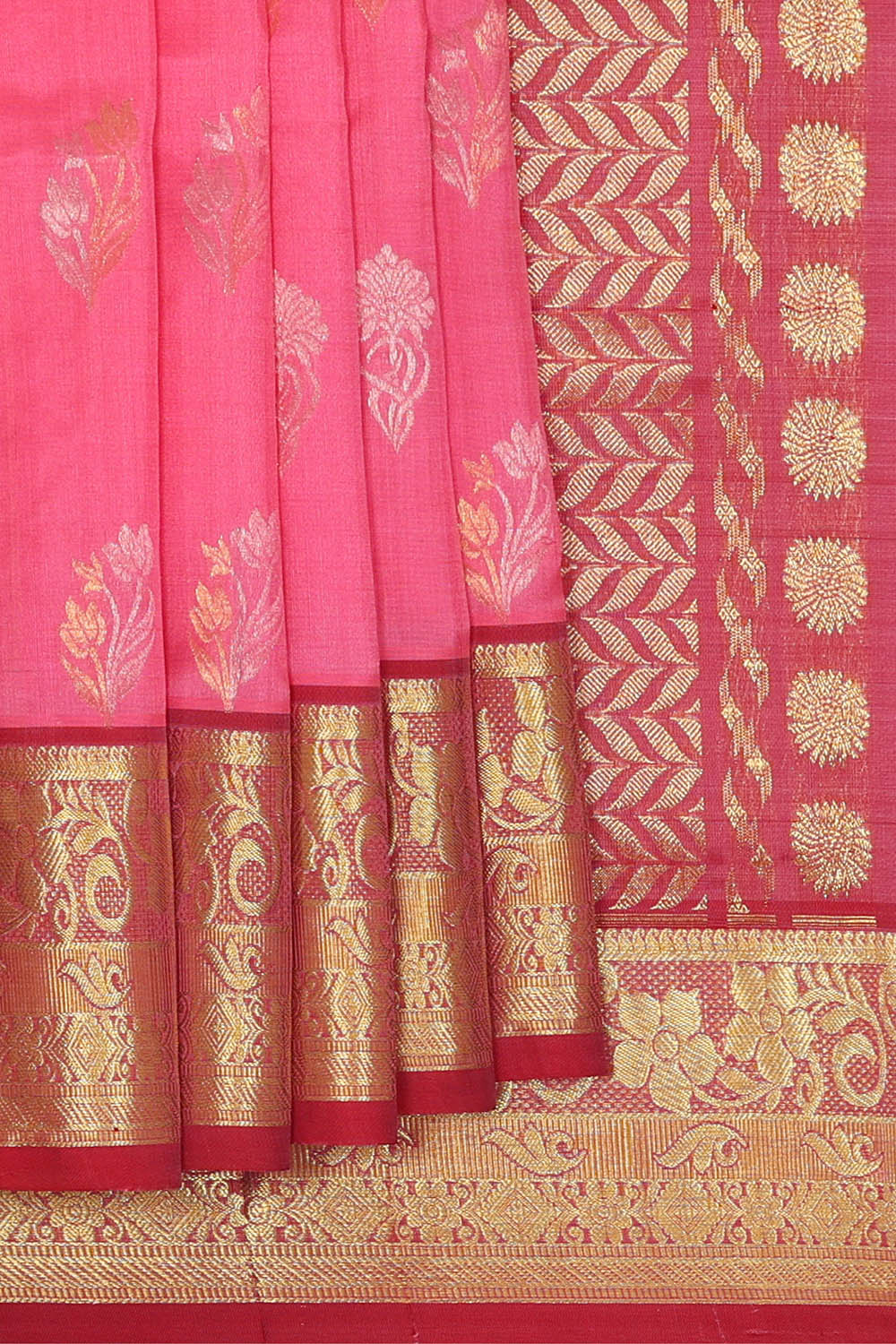 Image of Venkatagiri Silk Pink Saree