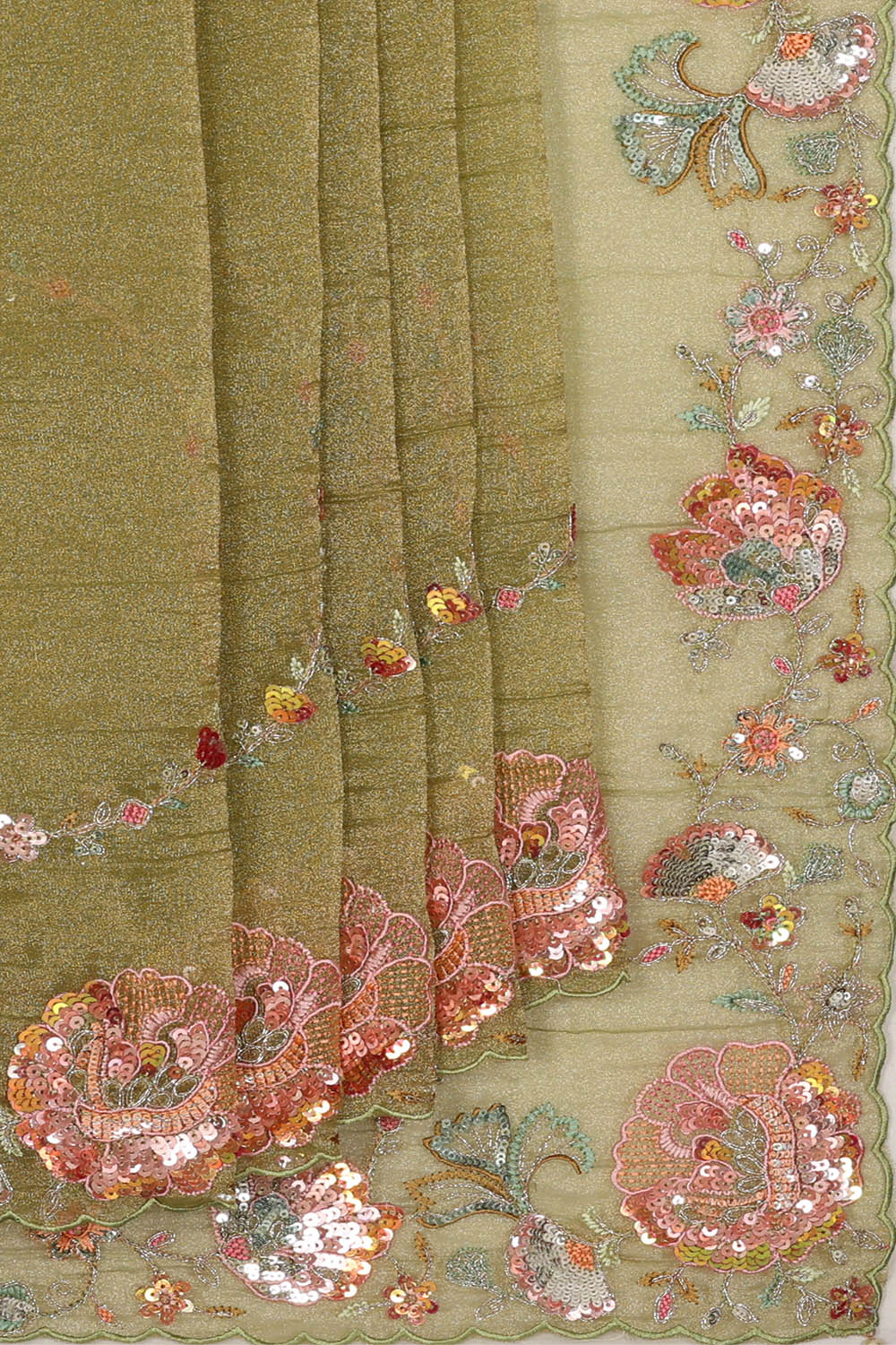 Image of Kora Silk Green Saree
