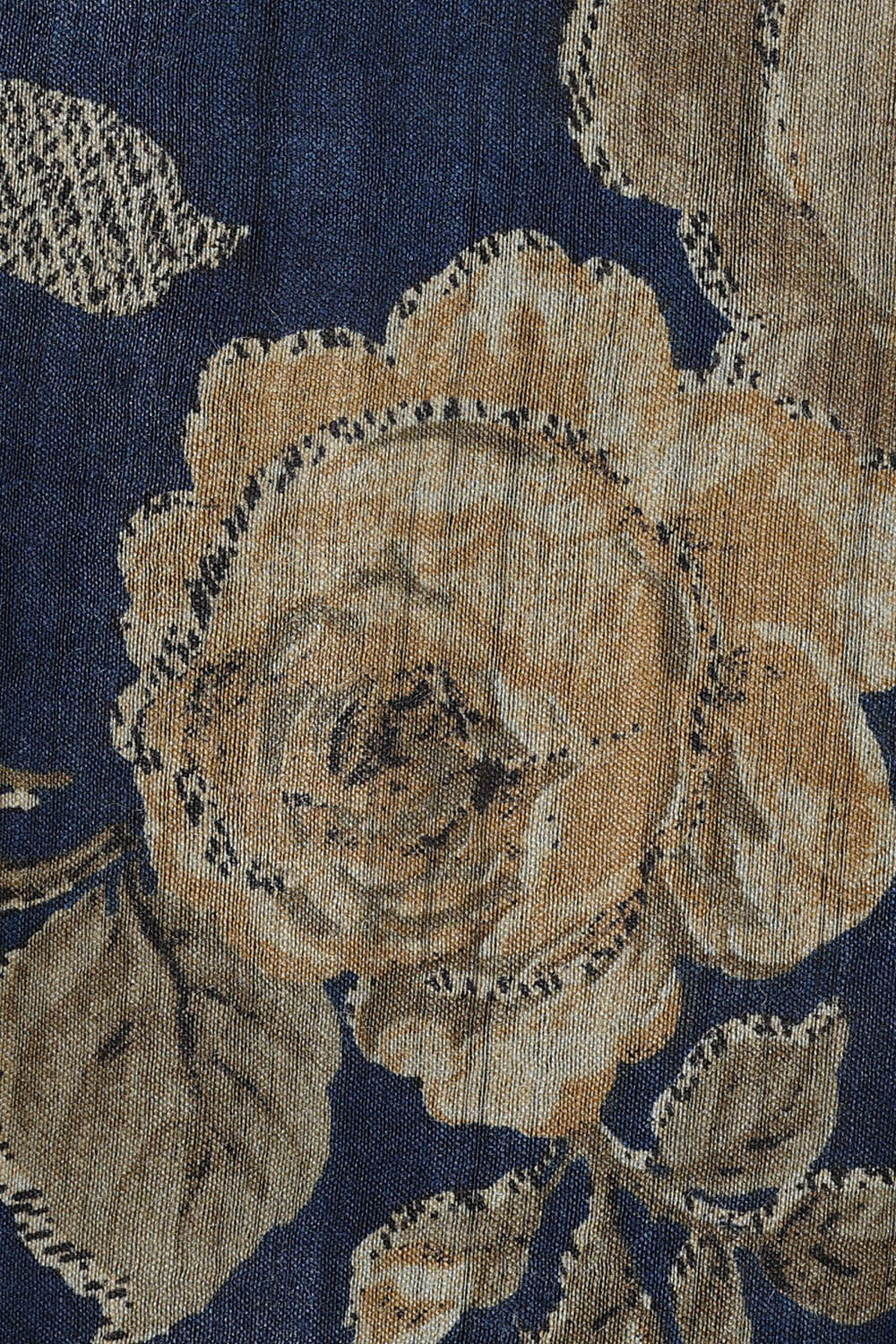 Image of Moonga Tussar Silk Dark Blue Saree