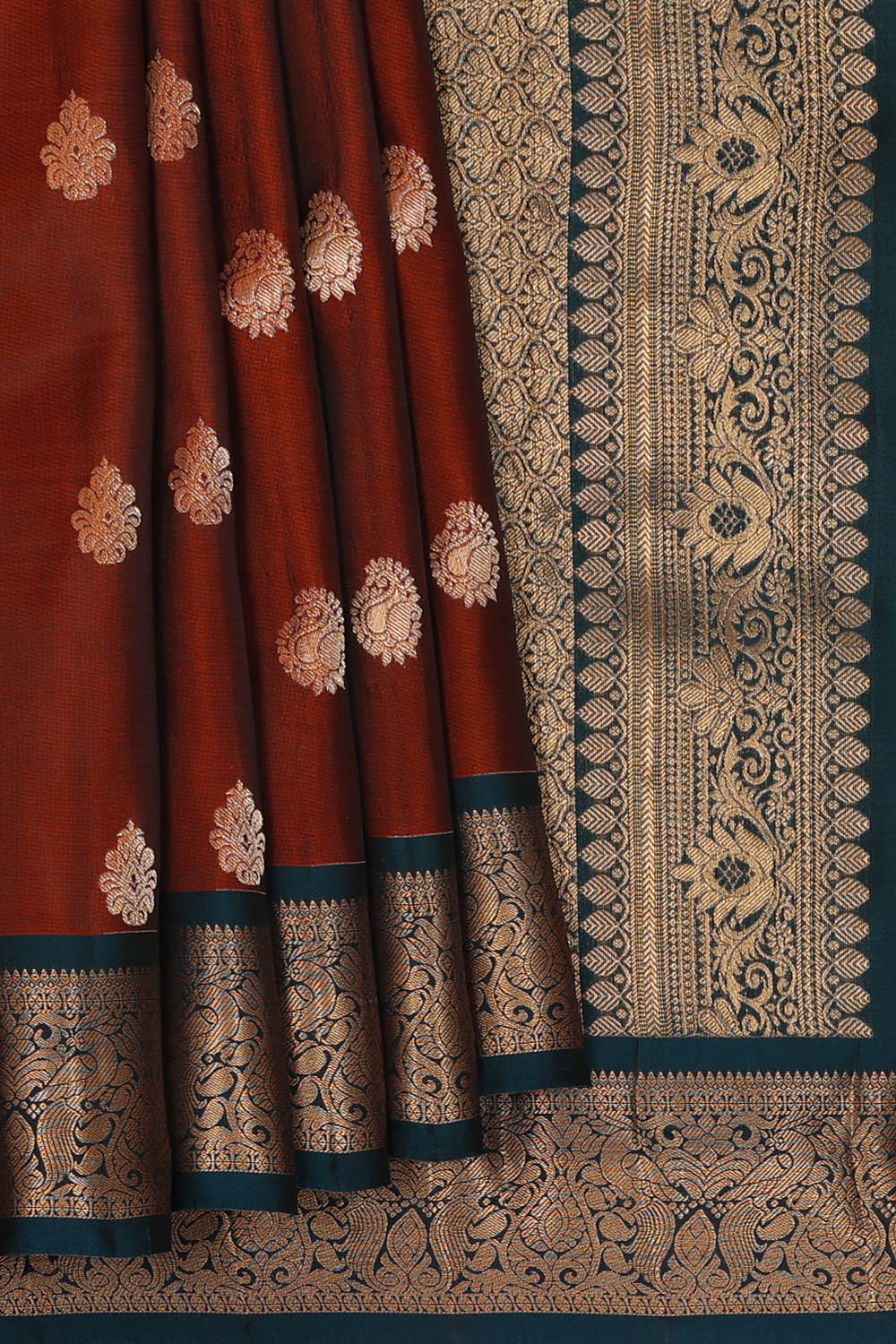 Image of Kanchipattu Silk Brown Saree