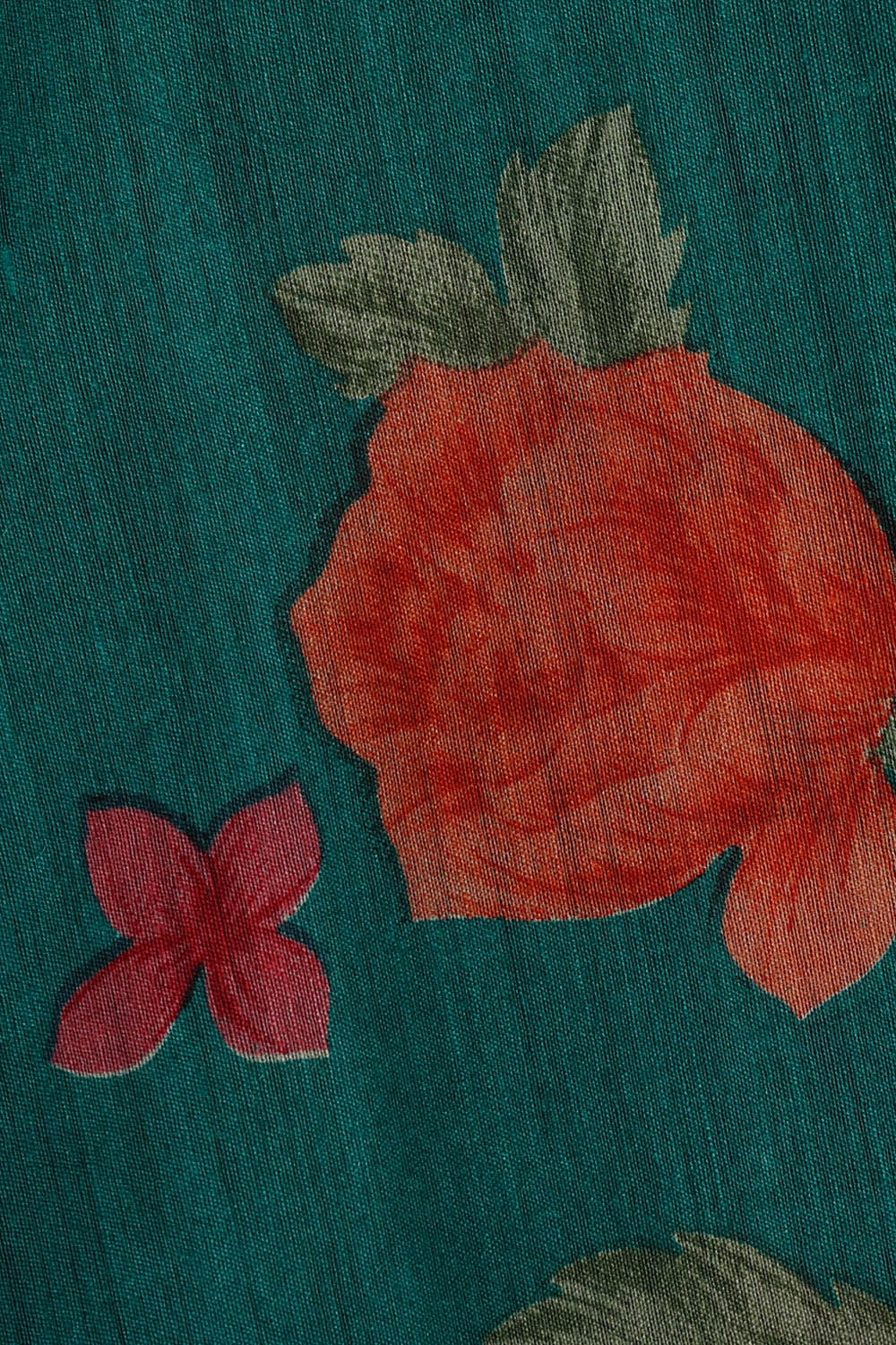 Image of Moonga Tussar Silk Turquoise Green Saree