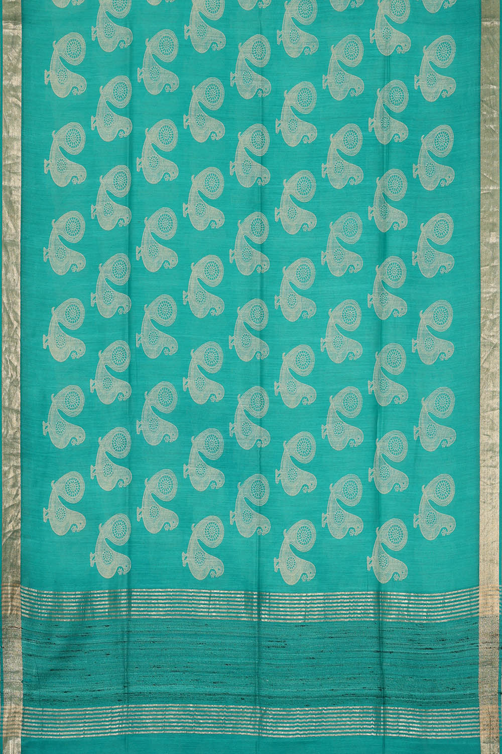 Image of Moonga Tussar Silk Light Blue Saree