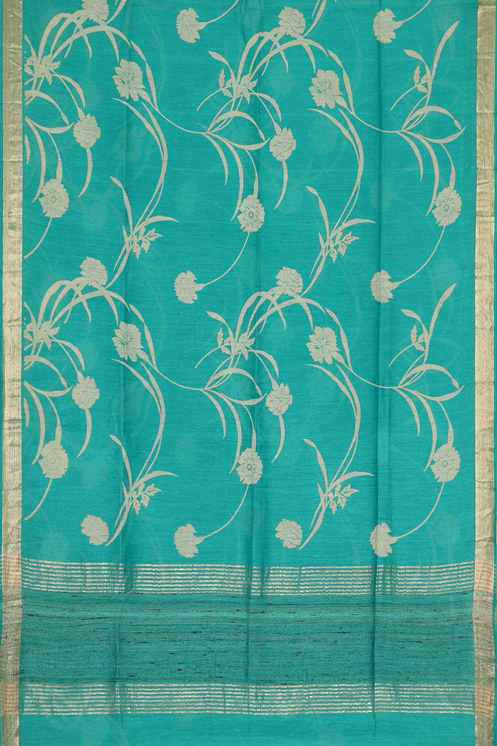 Image of Moonga Tussar Silk Sea Blue Saree