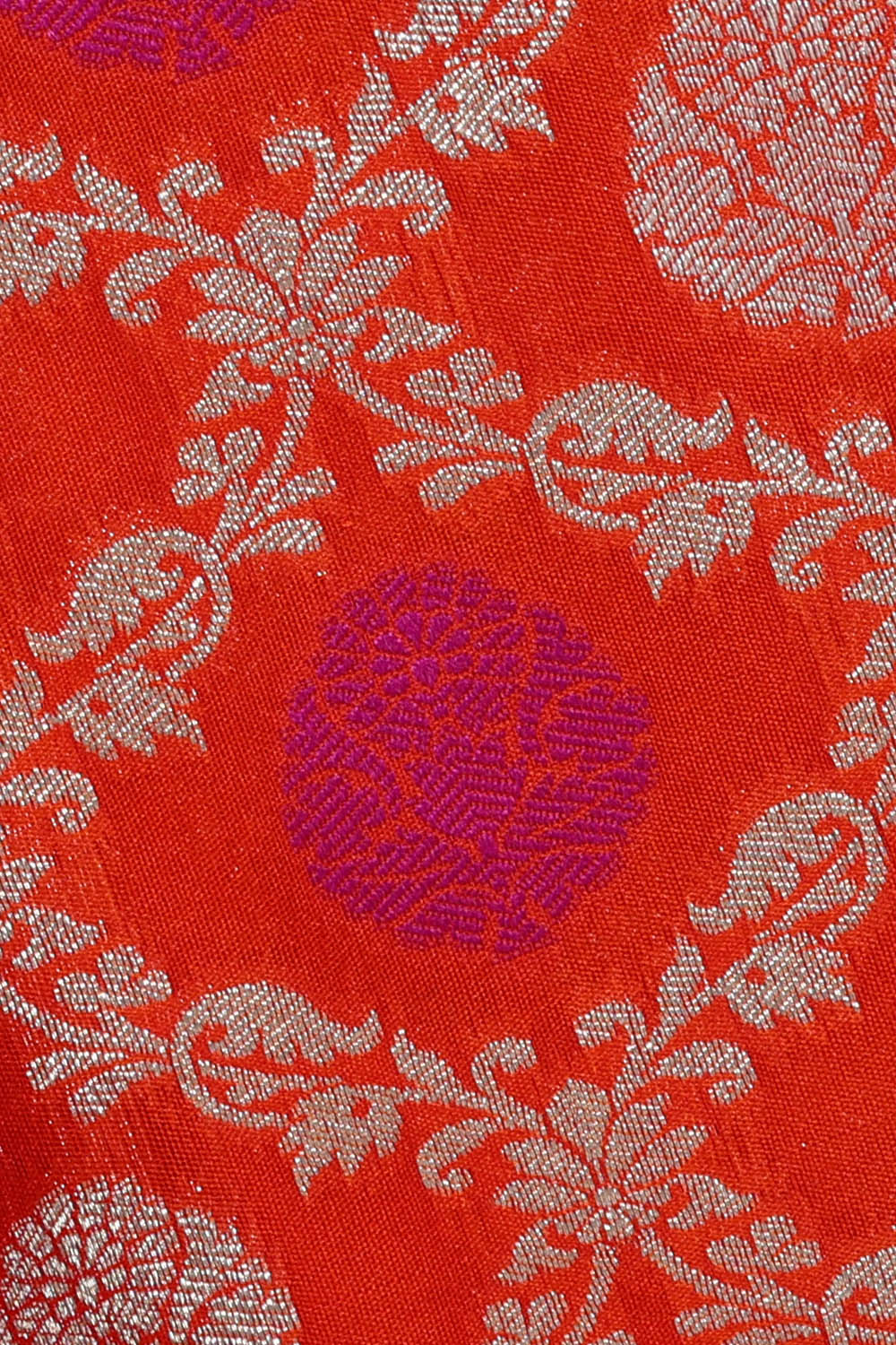Image of Banarasi Silk Orange Saree