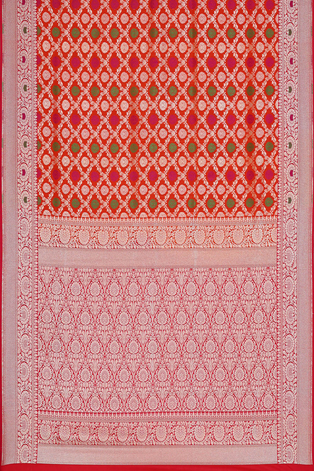 Image of Banarasi Silk Orange Saree