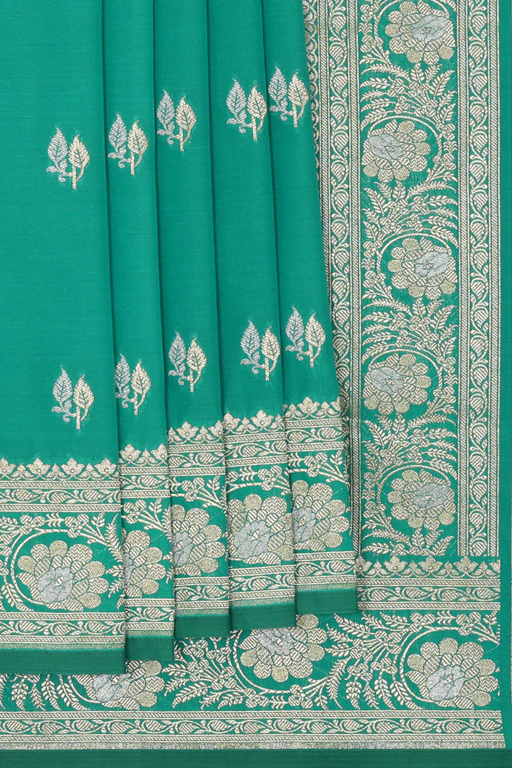 Image of Banarasi Silk Teal Green Saree