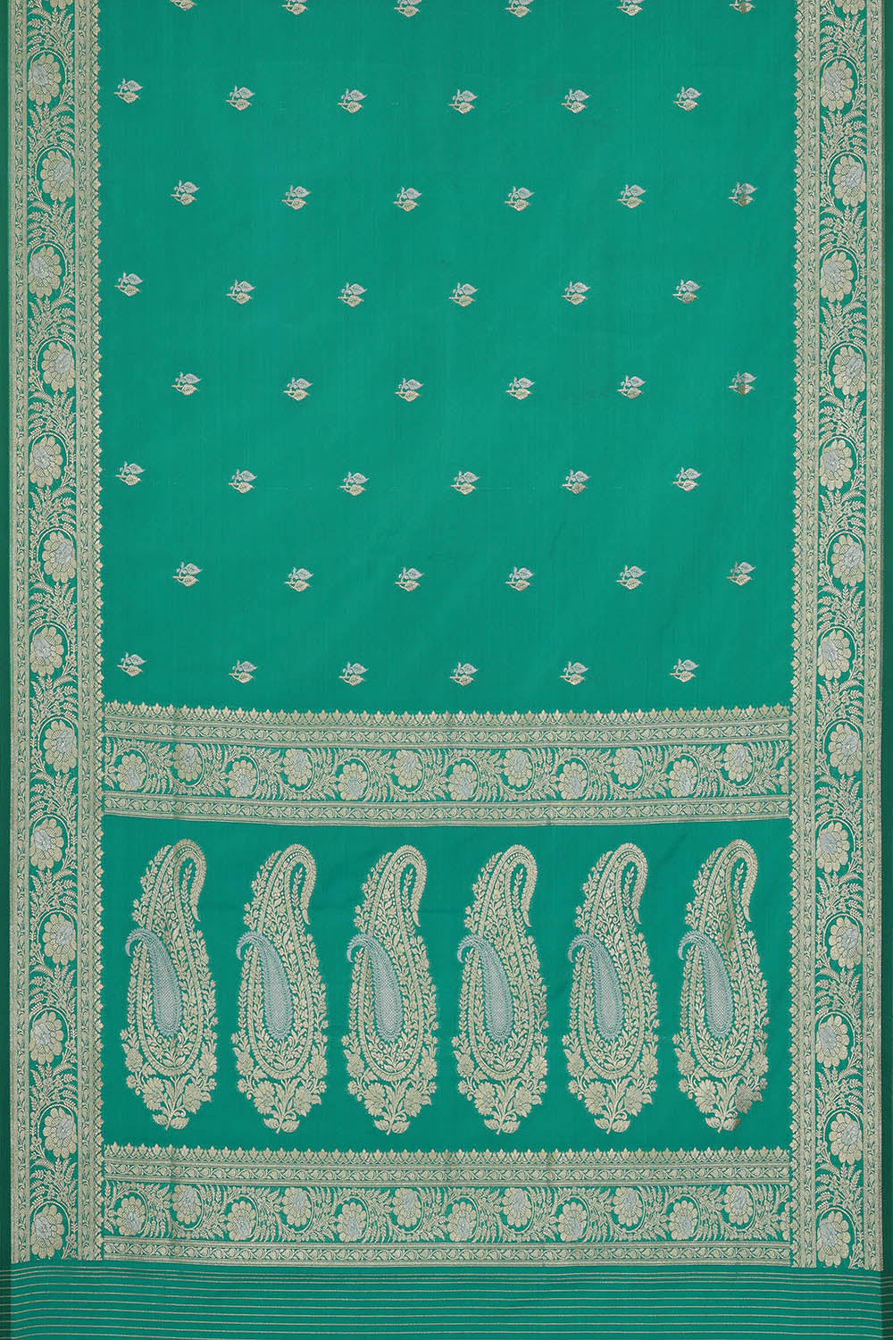 Image of Banarasi Silk Teal Green Saree