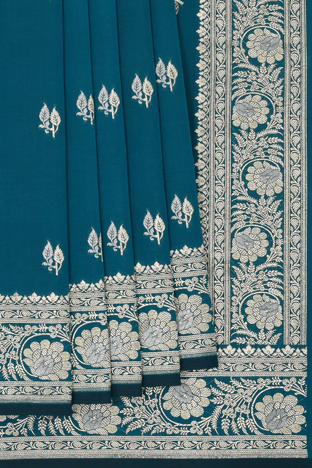 Image of Banarasi Silk Blue Saree