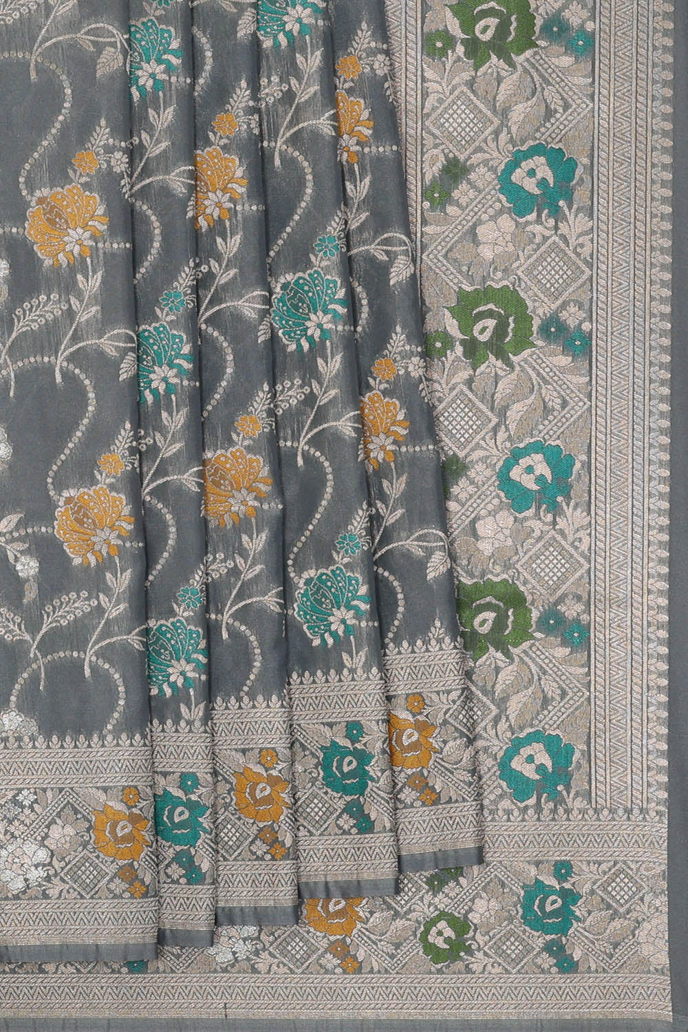 Image of Banarasi Silk Grey Saree