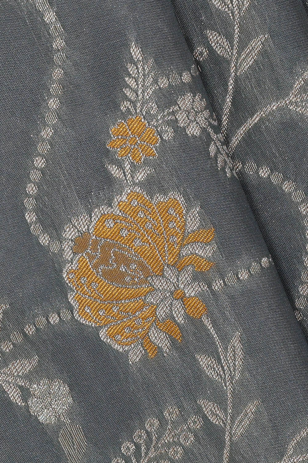 Image of Banarasi Silk Grey Saree