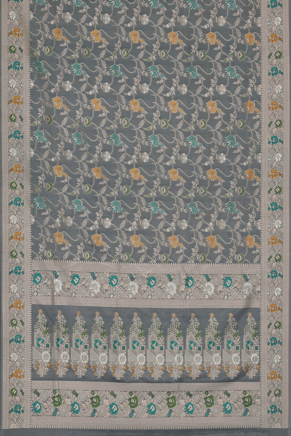 Image of Banarasi Silk Grey Saree