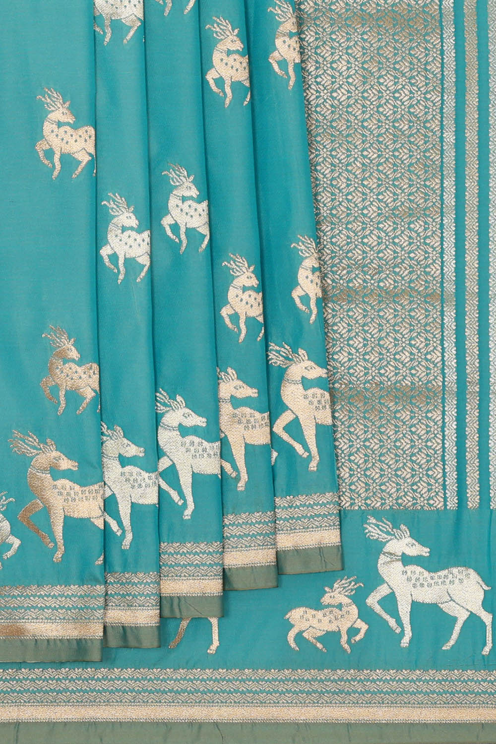 Image of Banarasi Silk Sky Blue Saree