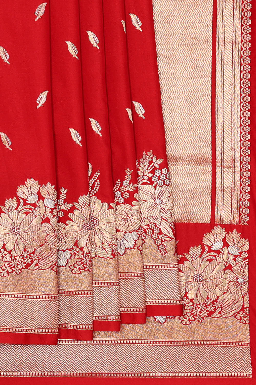 Image of Banarasi Silk Red Saree