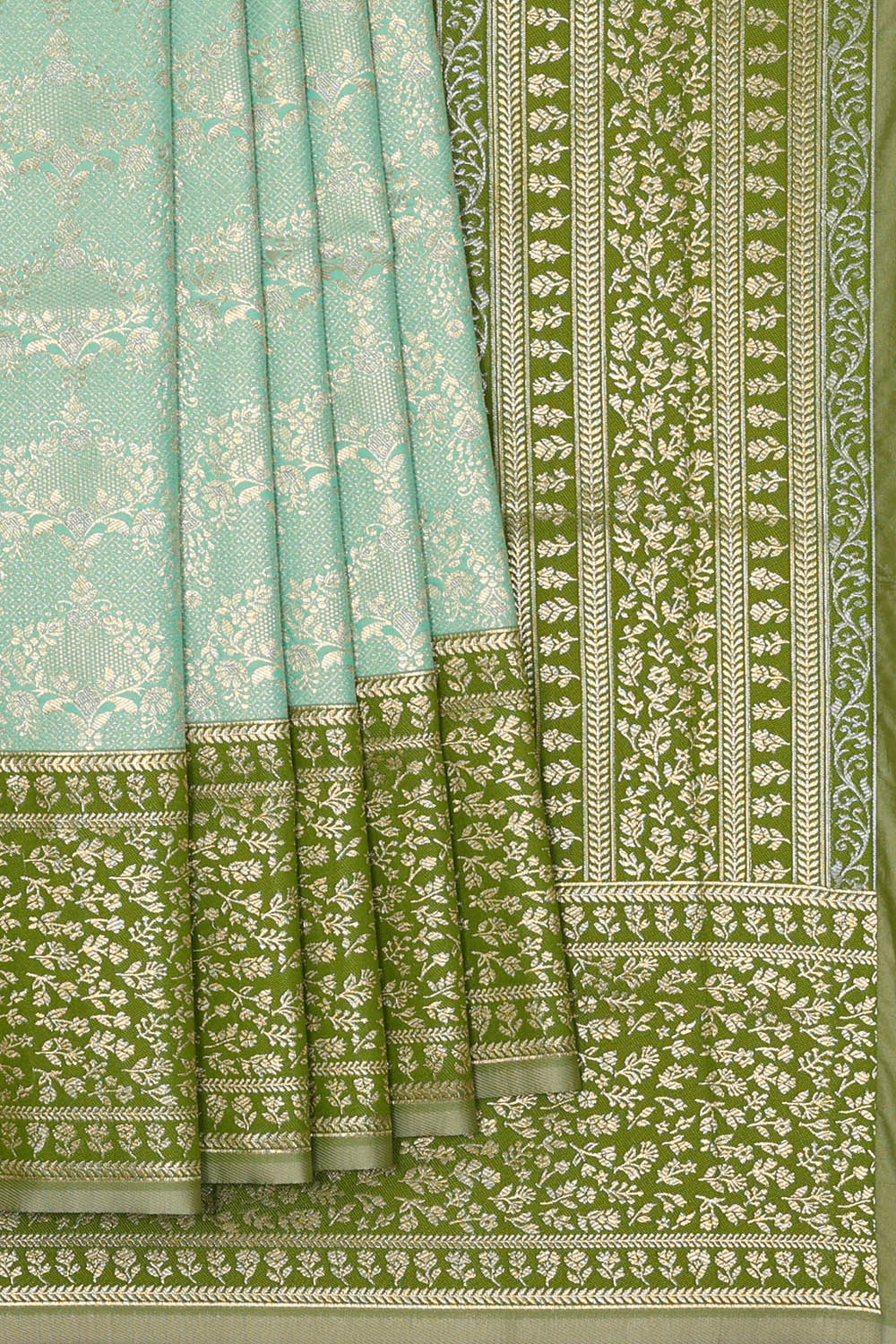 Image of Banarasi Silk Light Sea Blue Saree