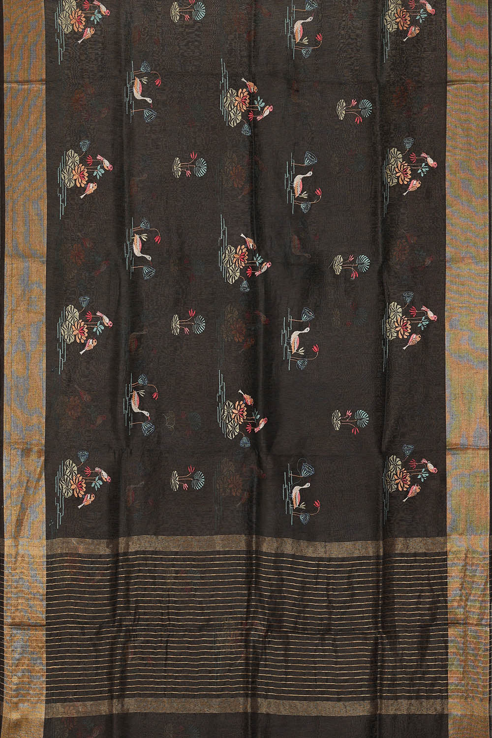 Image of Linen Silk Black Saree