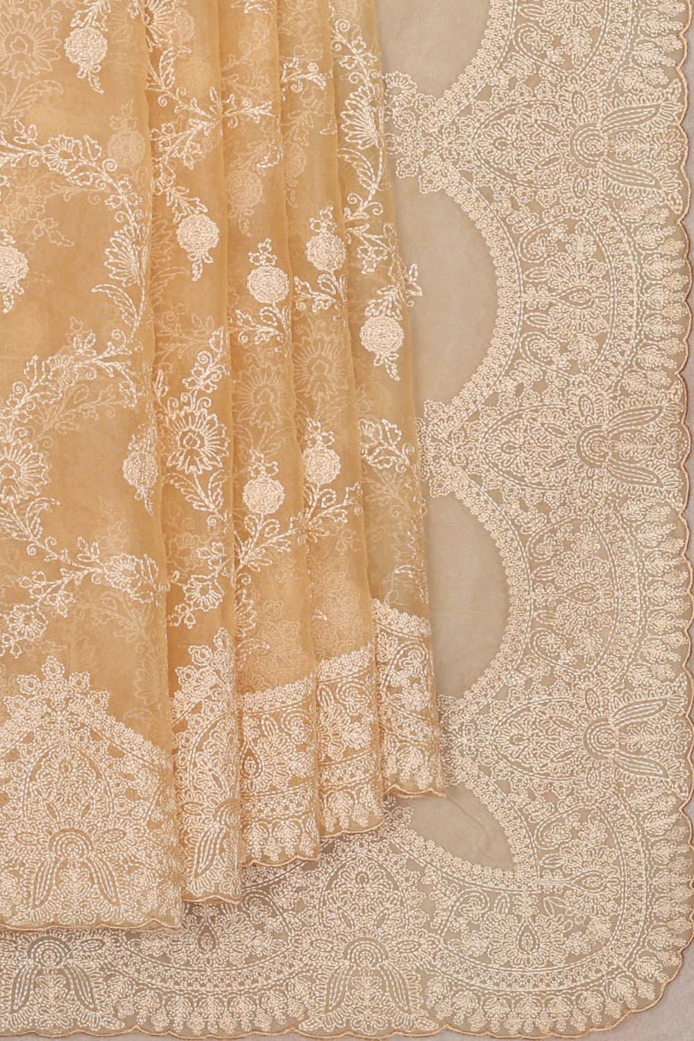 Image of Kora Silk Beige Saree
