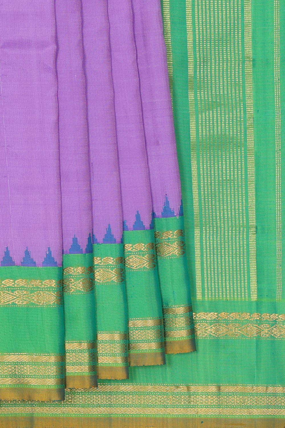 Image of Gadwal Silk Lavender Saree
