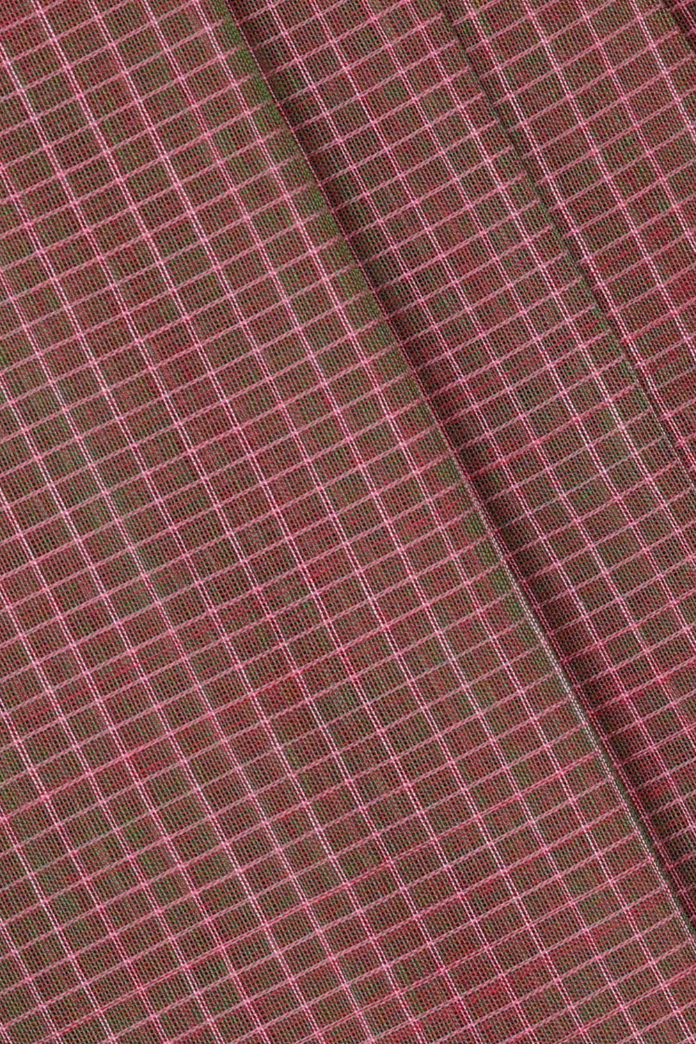 Image of Onion-Pink Cotton Gadwal Saree